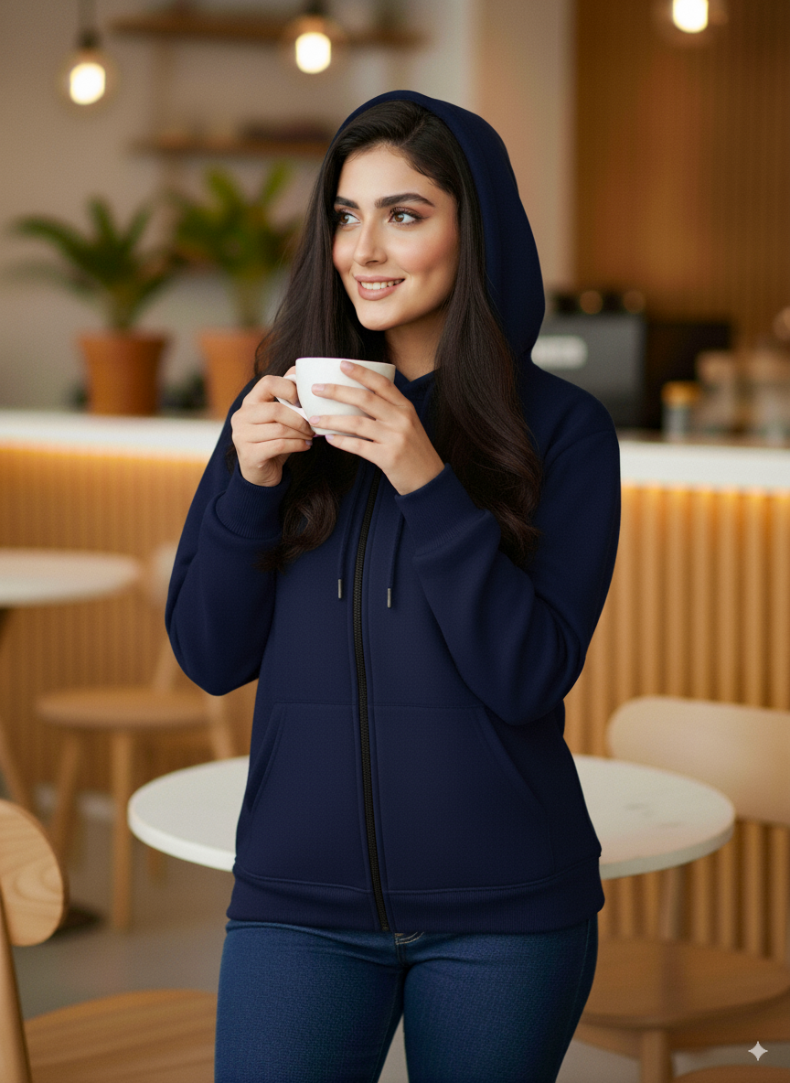 Winter Zipper Hoodie For Women