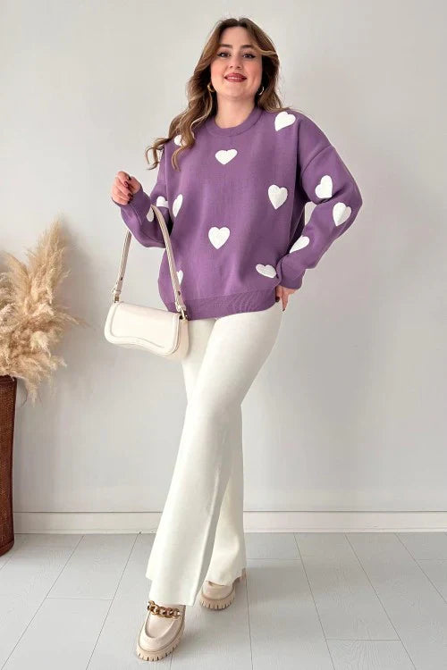 Winter Heart Printed 2 PC Co-Ord Set