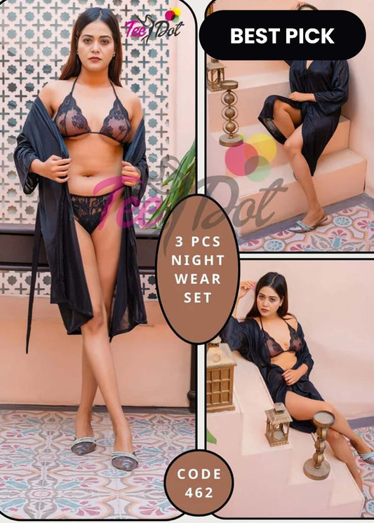 3 Piece Midnight Romance Nighty