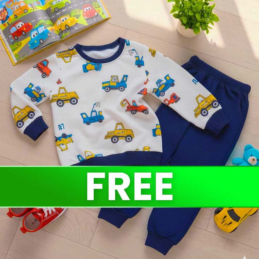 Truck Printed Kids Winter Suit - FREE (Pack of 3 Deal)