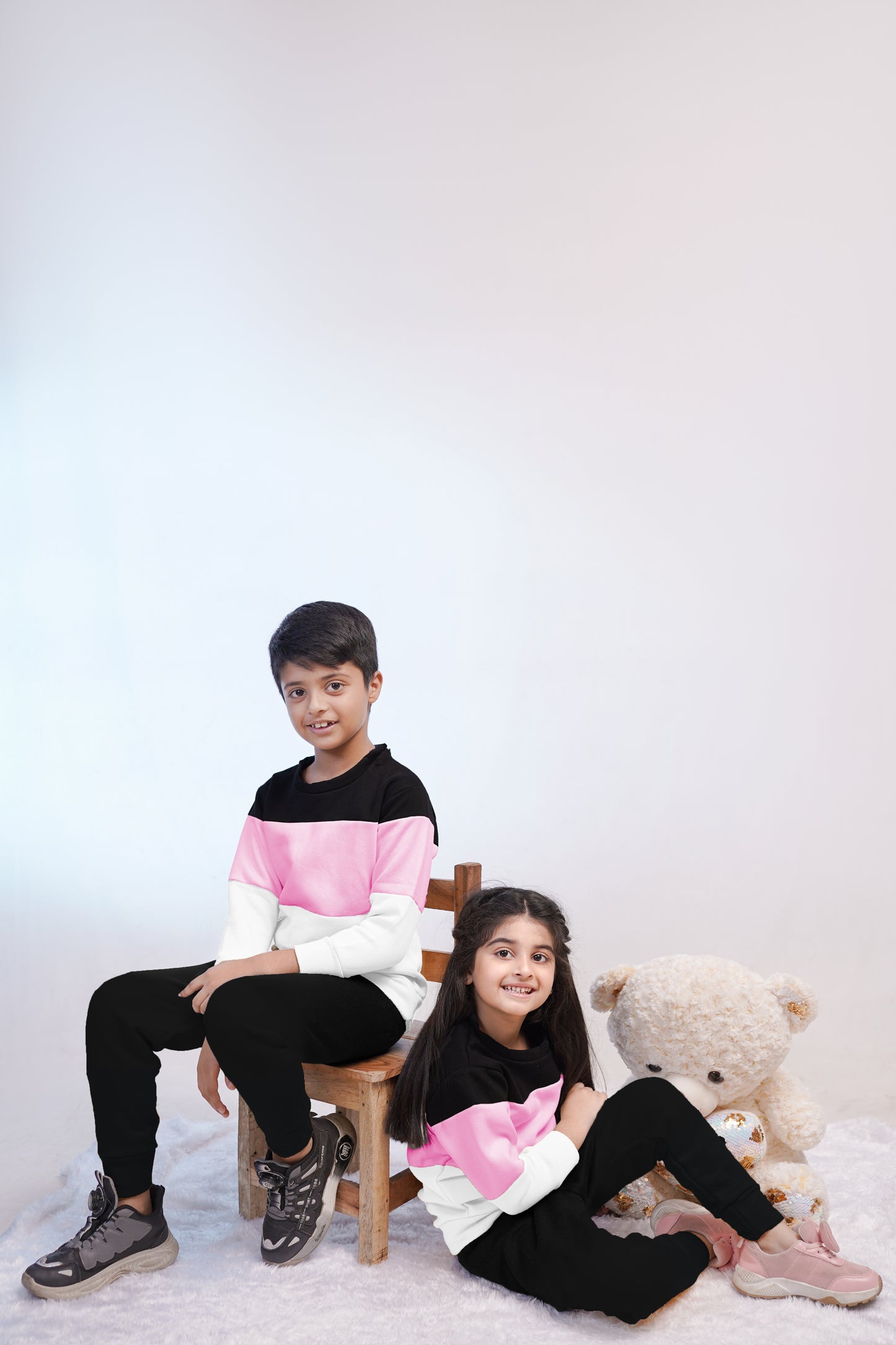 Pink Panel Printed Kids Winter Suit (Each)