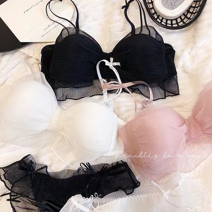 Ribbon Butterfly Style Padded Bra Set