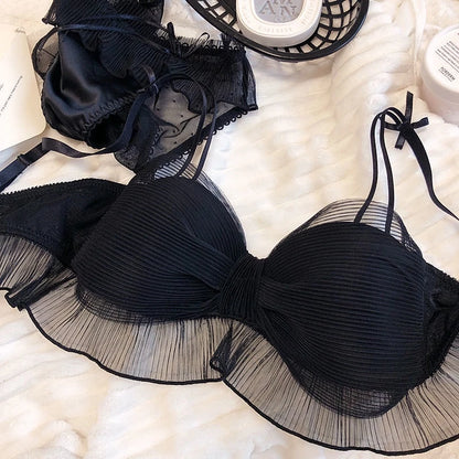 Ribbon Butterfly Style Padded Bra Set