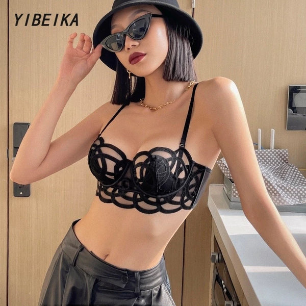 Net See Through Transparent Bra Set