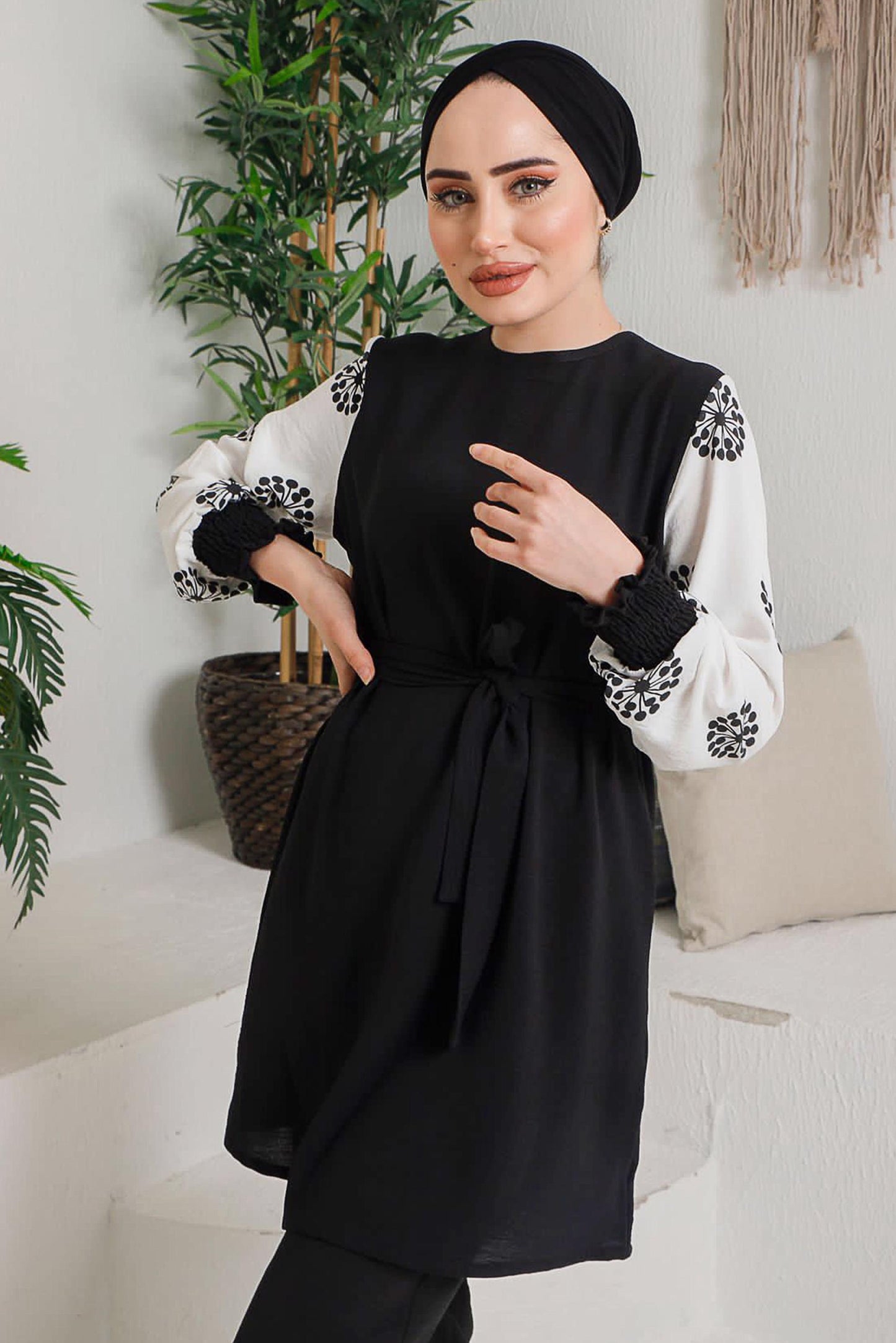 Winter Frock Style Printed Long Sleeves 2 PC Co-Ord Set