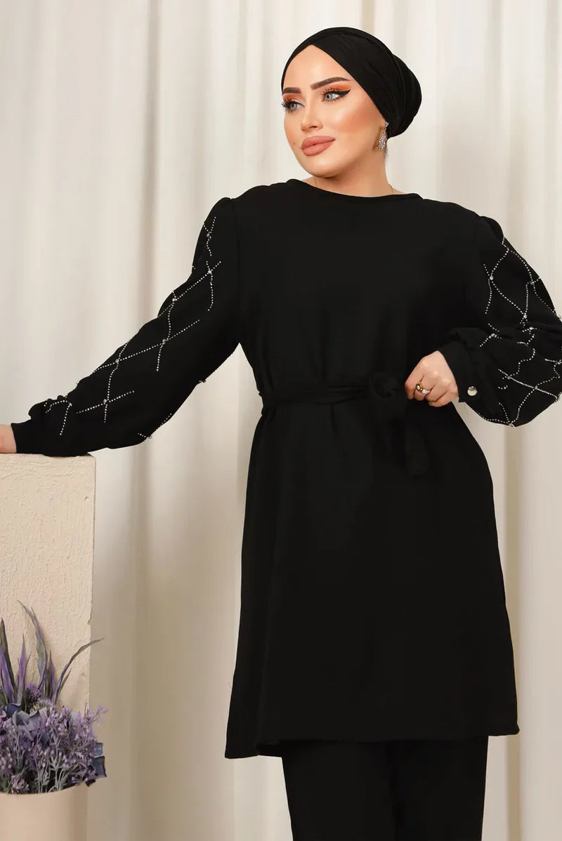 Winter Diamond Printed Long Sleeves 2 PCs Co-Ord Set