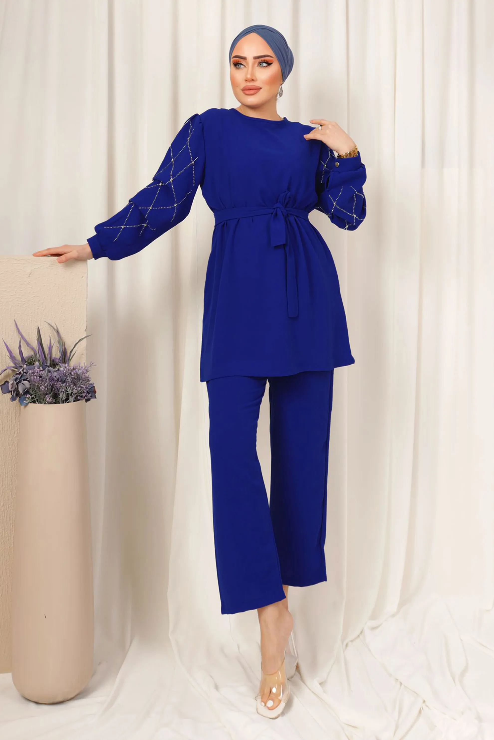 Winter Blue Diamond Printed Co-Ord Set