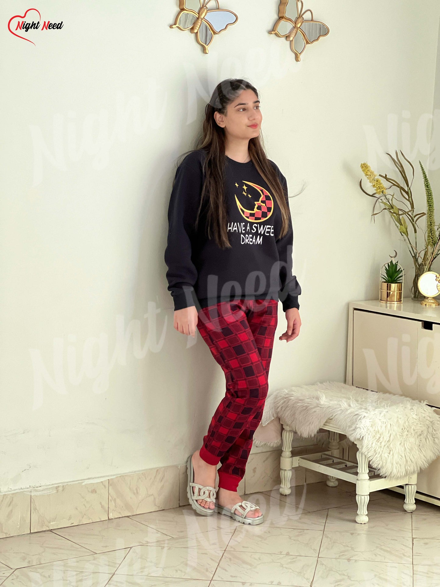 Winter Have A Sweet Dream Printed Night Suit