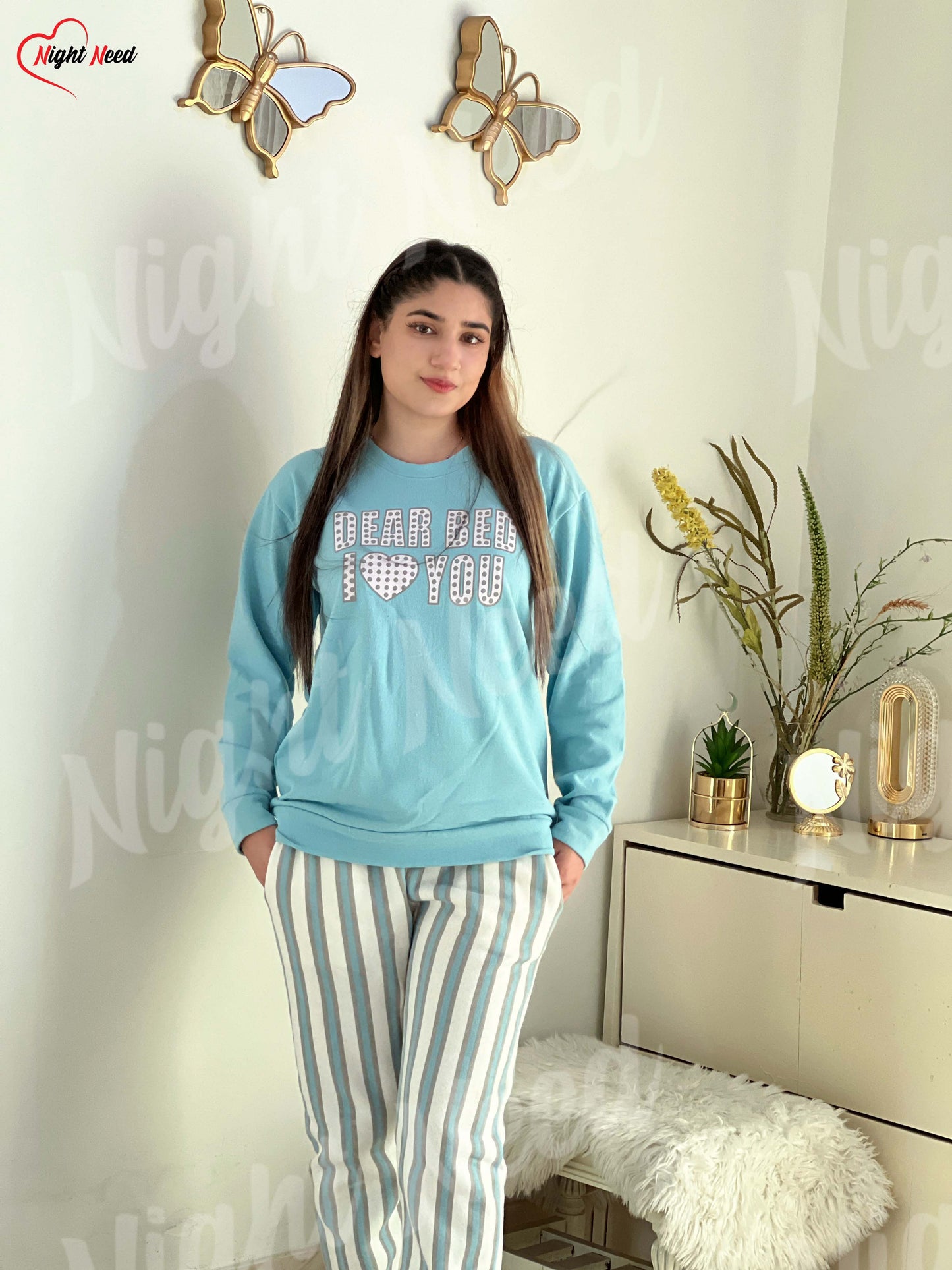 Winter Dear Bed Printed Night Suit