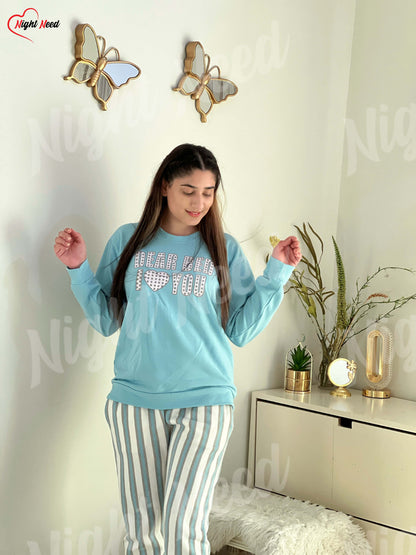 Winter Dear Bed Printed Night Suit