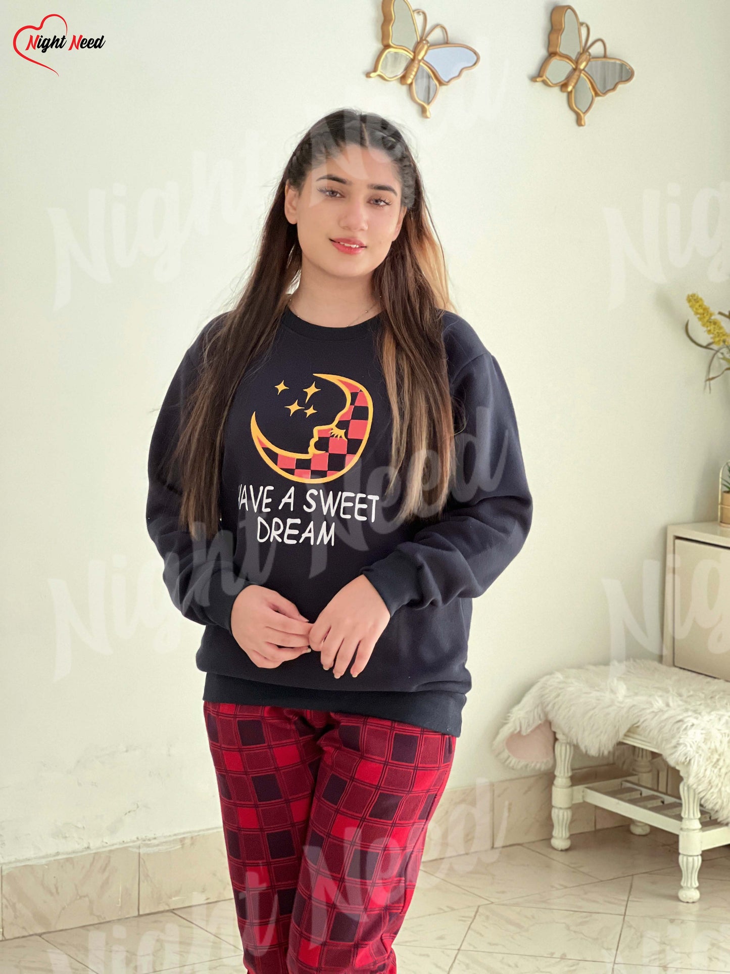 Winter Have A Sweet Dream Printed Night Suit