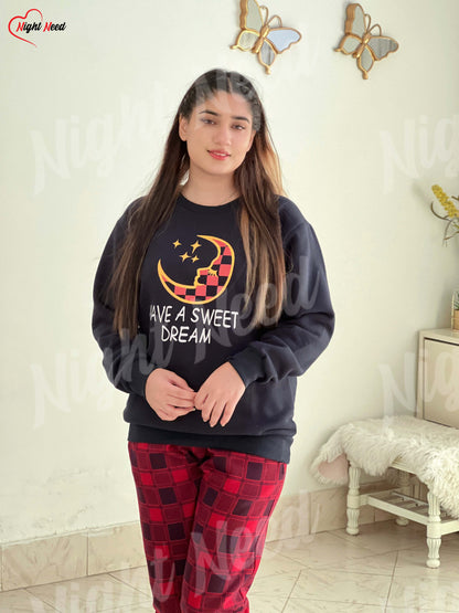 Winter Have A Sweet Dream Printed Night Suit