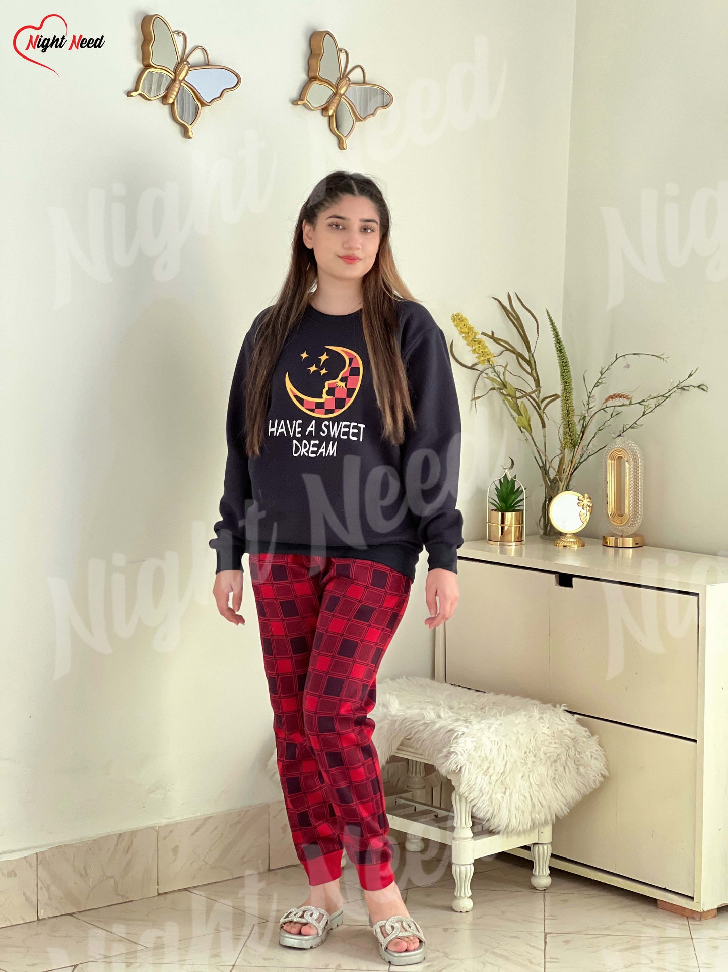 Winter Have A Sweet Dream Printed Night Suit