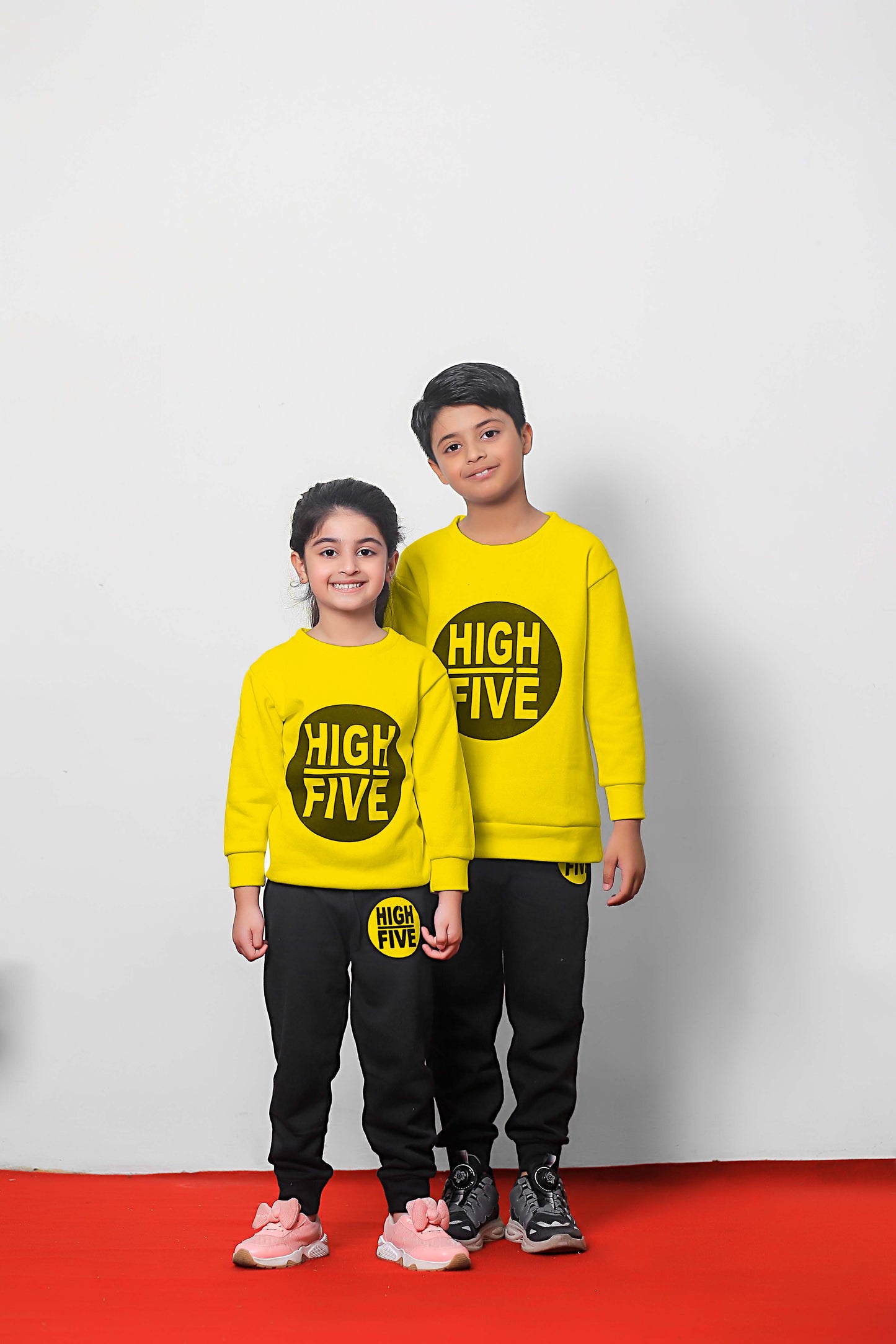 Yellow High Five Printed Kids Winter Suit (Each)